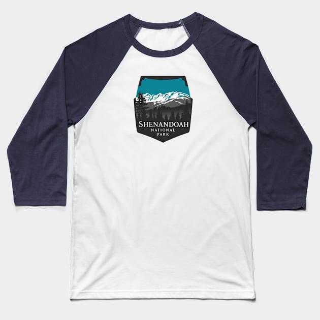 Shenandoah - National Park Service Baseball T-Shirt by Perspektiva